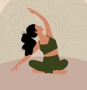 Person der sidder i yogastilling på gulv