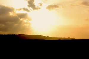 livsstil, solnedgang, strand, himmel